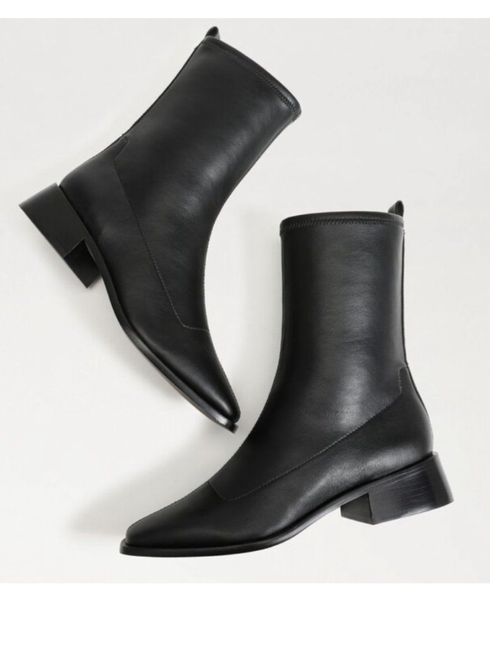 Sam Edelman Tierney 8 / 8.5 black vegan soft leather bootie sleek ankle zip boot